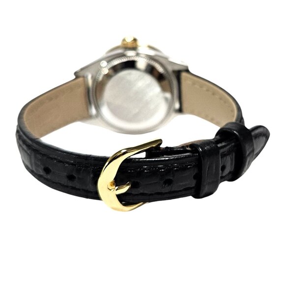 Rolex ladies 26mm Datejust 6917 Baguette Ruby black stick on black leather main image 7